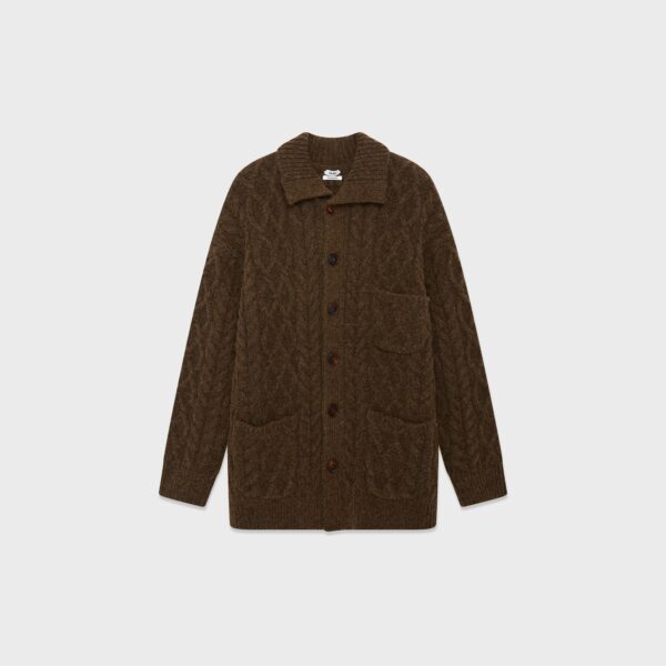 WOOL TWISTED FLOWER LAPEL LOOSE CARDIGAN JACKET