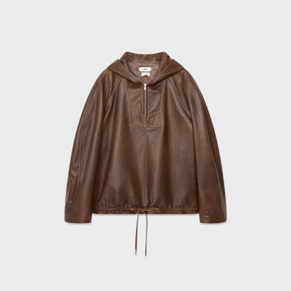WAX SHEEPSKIN HOODED HOODED PULLOVER JACKET